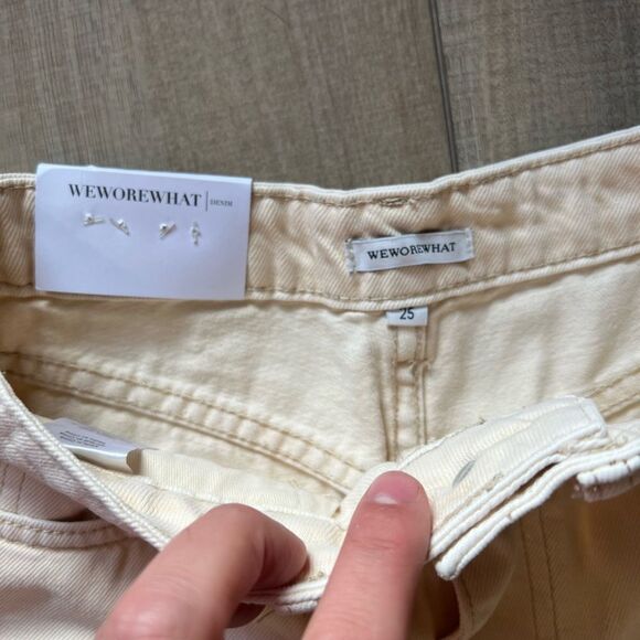 WeWoreWhat The Icon Jean Cream Size 25 NWT High Rise Straight Leg Denim - Picture 4 of 6